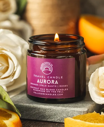 Aurora Fellside Candle Co. Candle with Orange, Palo Santo and Roses Full Size or Travel Size