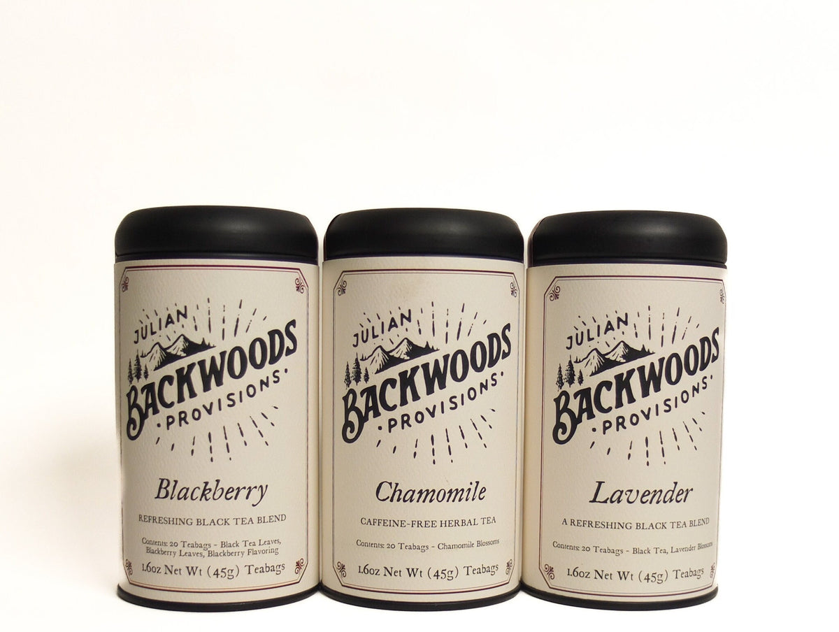 Backwoods Provisions Loose Leaf Tea Canister 3 Flavors Backwoods