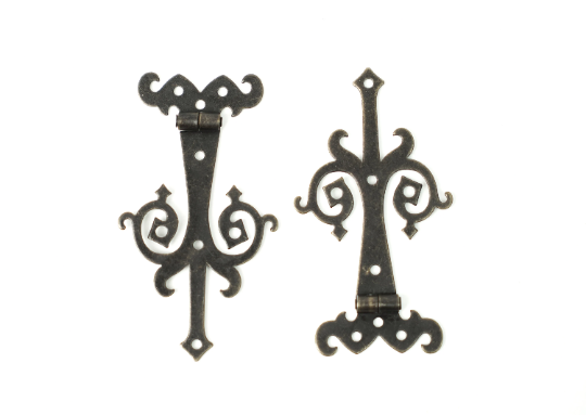 6" Medieval Bronze Finish Strap Hinges for Cabinets, Chests, and More