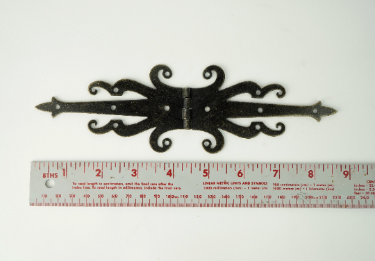 8.5" Fancy Decorative Bronze Finish Double-Sided Strap Hinges for Cabinets, Chests, and More