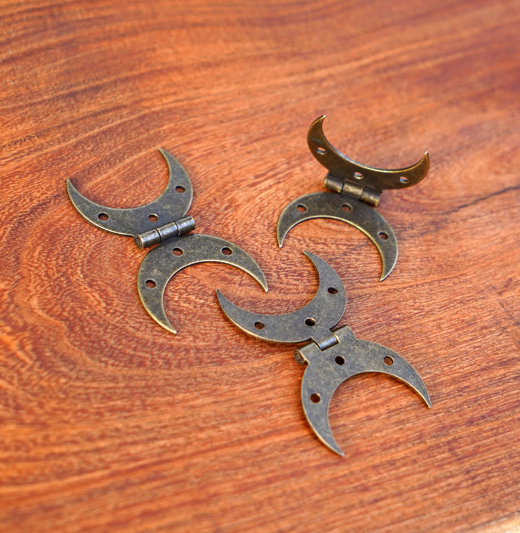 Small Steel Crescent Moon Hinge with Bronze Finish