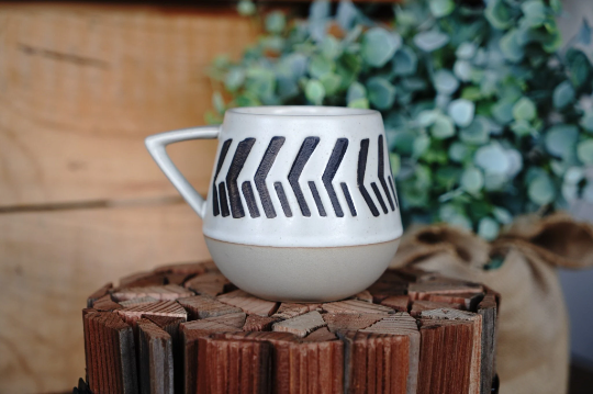 Modern Abstract Geometric Two Toned Mug