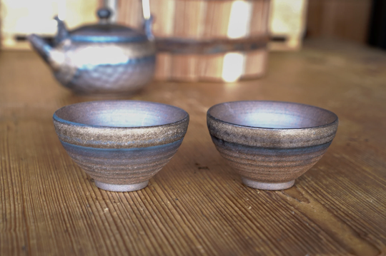 Brown and Bronze Rough Ceramic Sauce Dipping Bowl