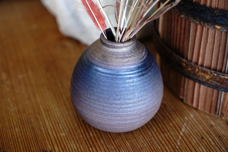 Miniature Round Abstract Ceramic Vase