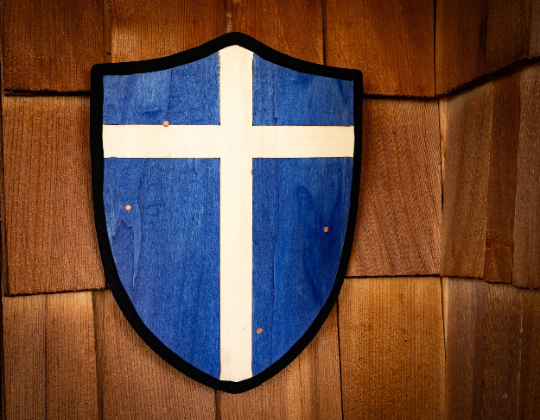 Handmade 18" Toy Medieval Heater Shield For Costume for Play or Wall Decor