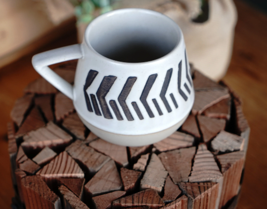 Modern Abstract Geometric Two Toned Mug