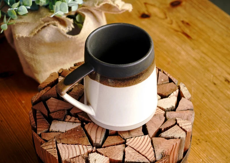 Abstract Earth Tone Colored Ceramic Mug