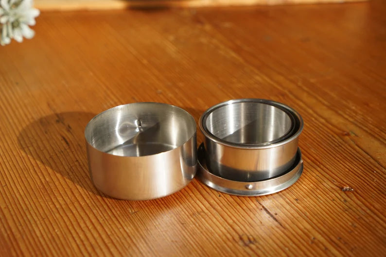 Collapsing Stainless Steel Travel Cup With Keychain
