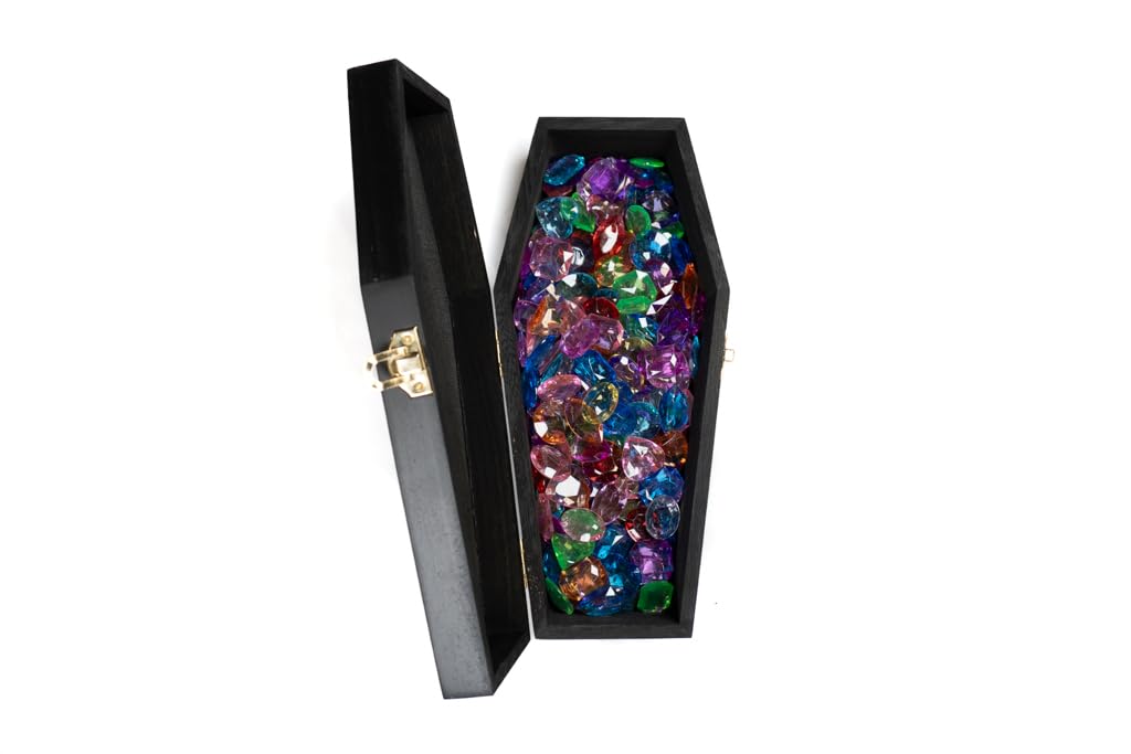 Backwoods Provisions 10" Black Wooden Coffin For Halloween, Crafts, Gift Box, Jewerly Box, and Projects