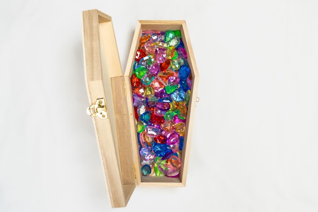 10" Ready To Paint Wooden Coffin For Halloween, Crafts, Gift Box, Jewerly Box, and Projects