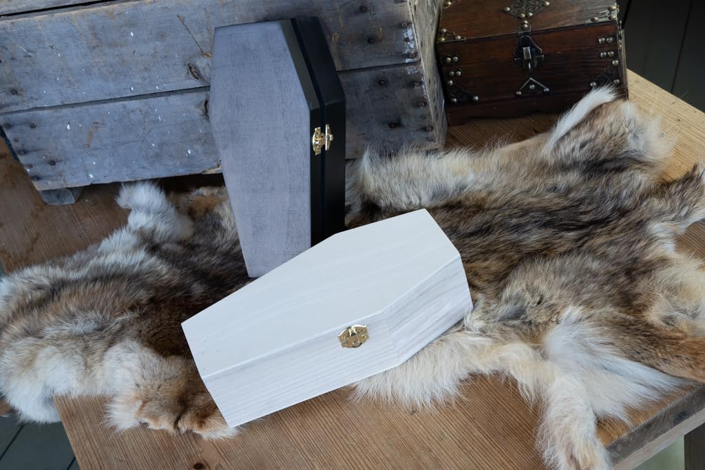 10" Ready To Paint Wooden Coffin For Halloween, Crafts, Gift Box, Jewerly Box, and Projects