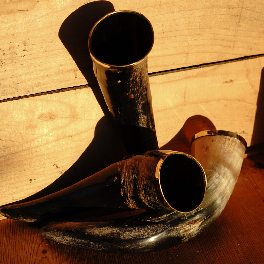 Horn that has been made into a drinking apparatus