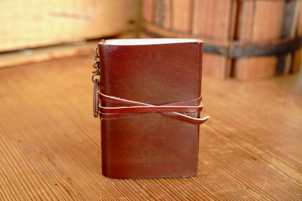 Mini Journal - Red Leather on a keychain