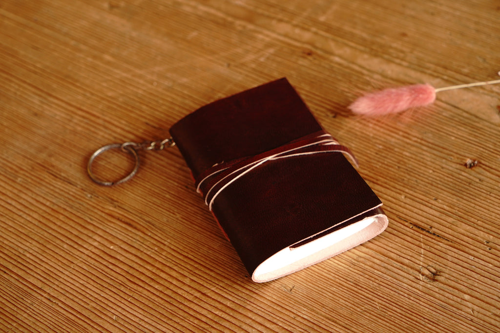 Mini Journal bound in leather with keychain
