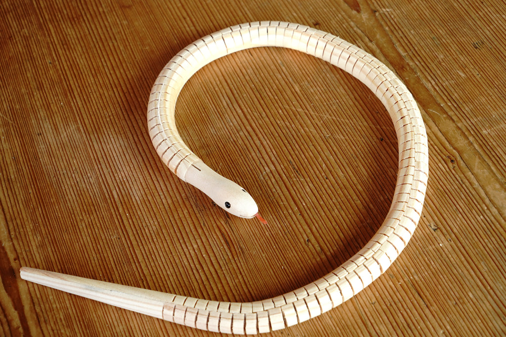 Wooden snake - plain - for painting