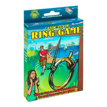 Ring on a string, a fun cabin game where you try and hook a string around a hook. 