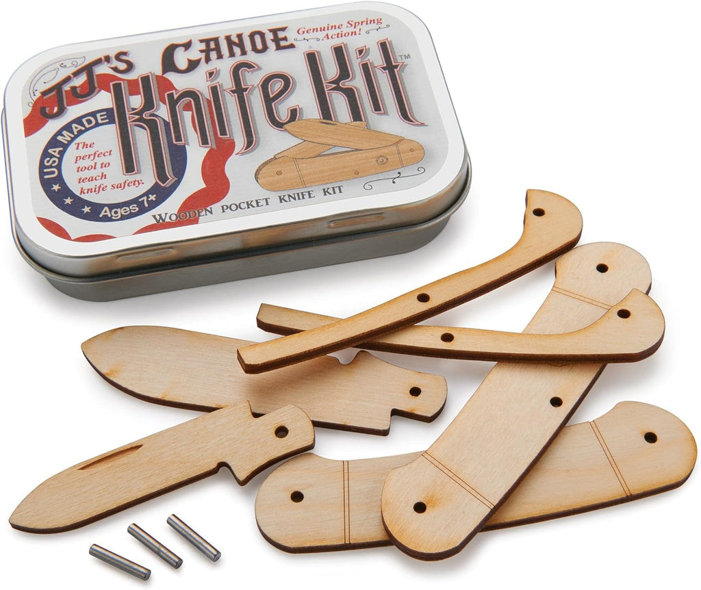 A Canoe Knife kit to build your own wooden pocket knife