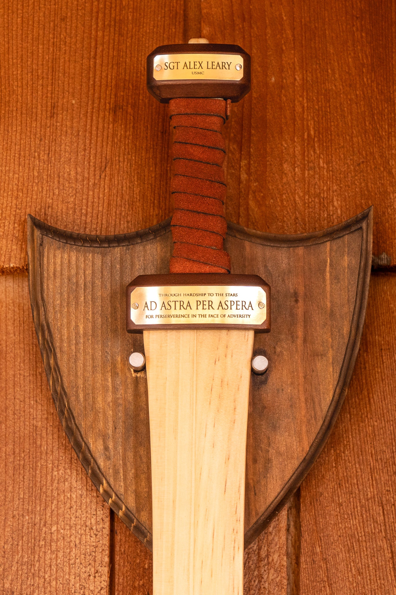 Handcrafted Wooden Gladius Wall Mount