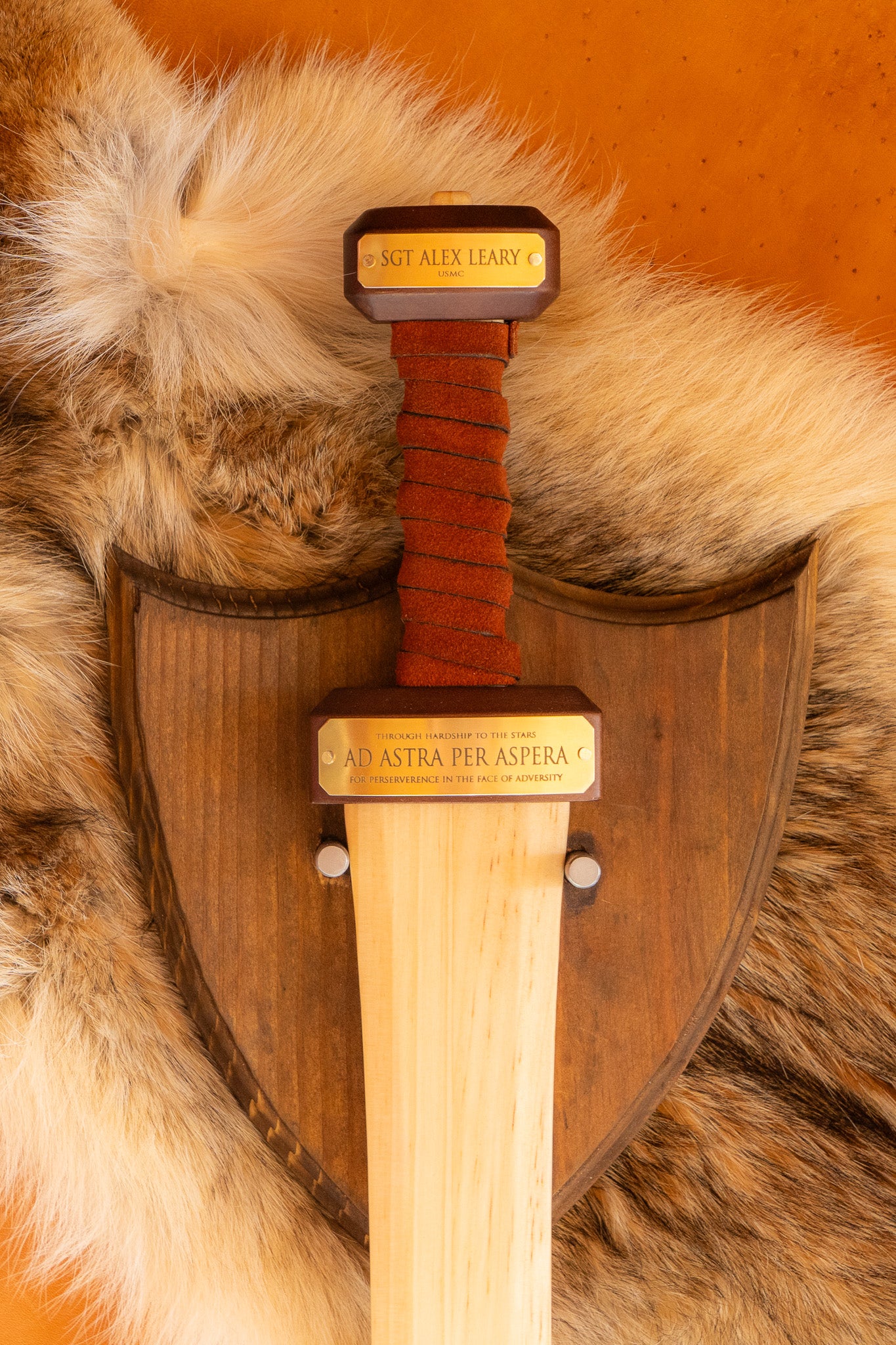 Handcrafted Wooden Gladius Wall Mount