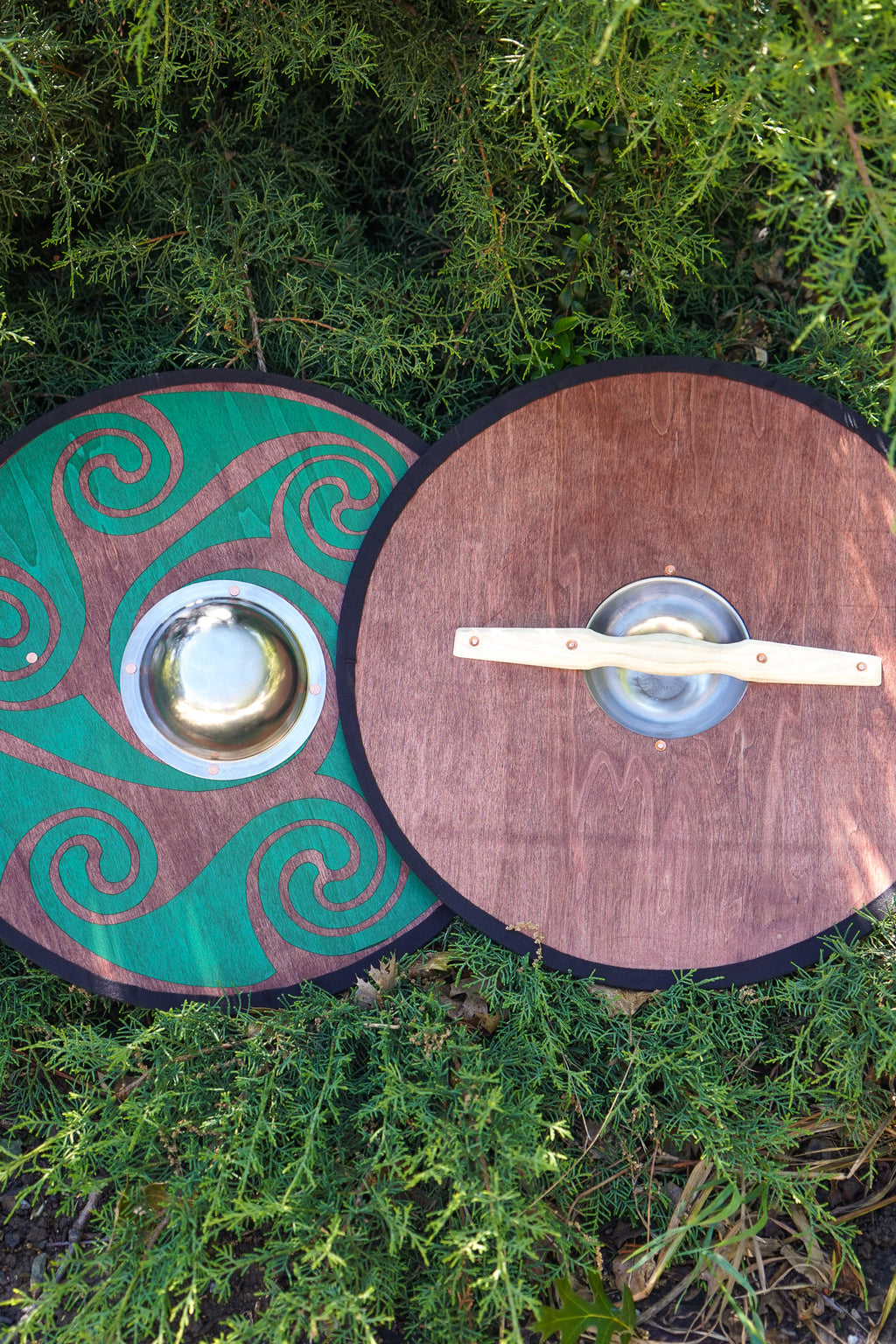 Stained Celtic Swirl Pattern Toy Shield with Steel Boss