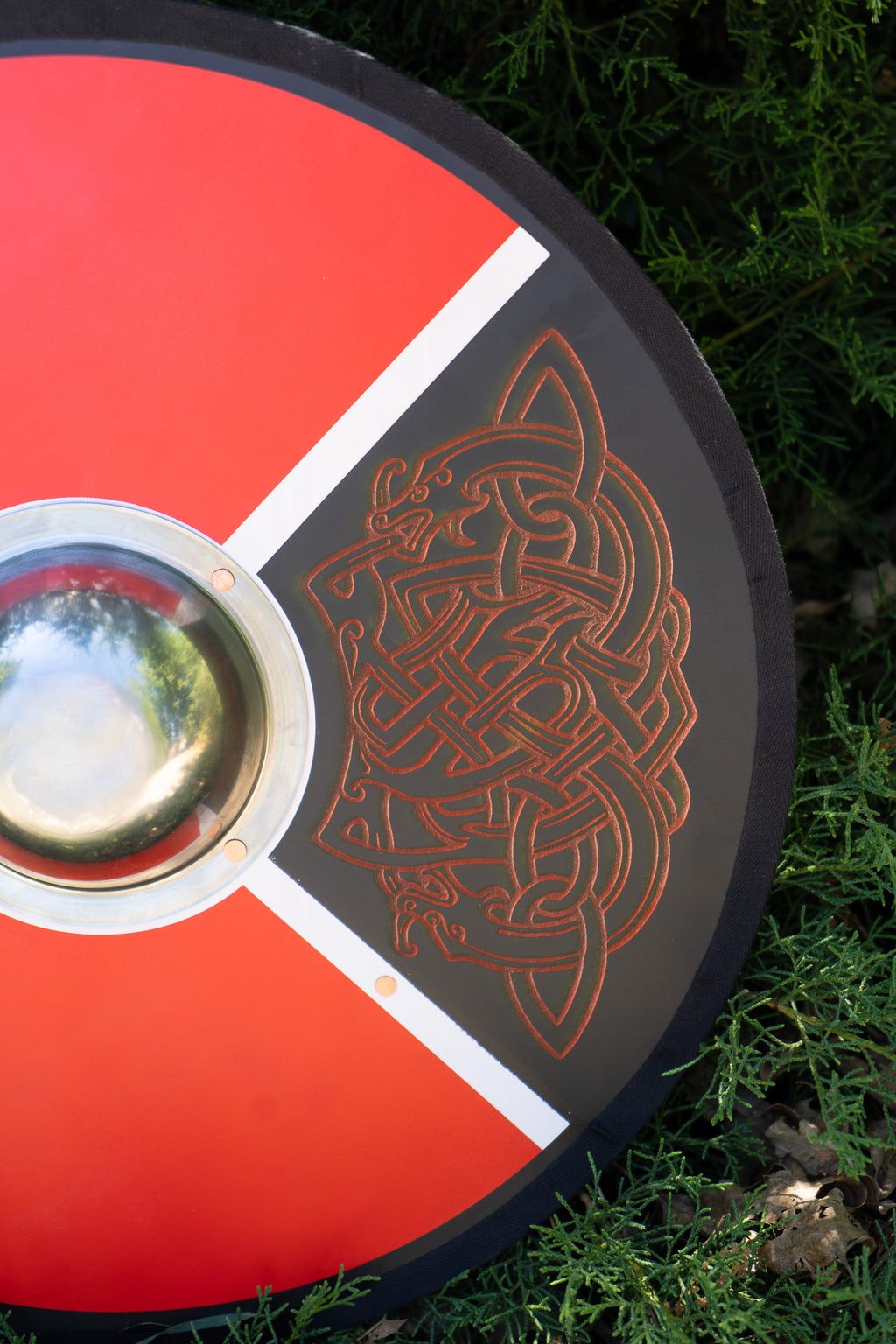 Hand Made Painted Toy Viking Shield with Steel Boss