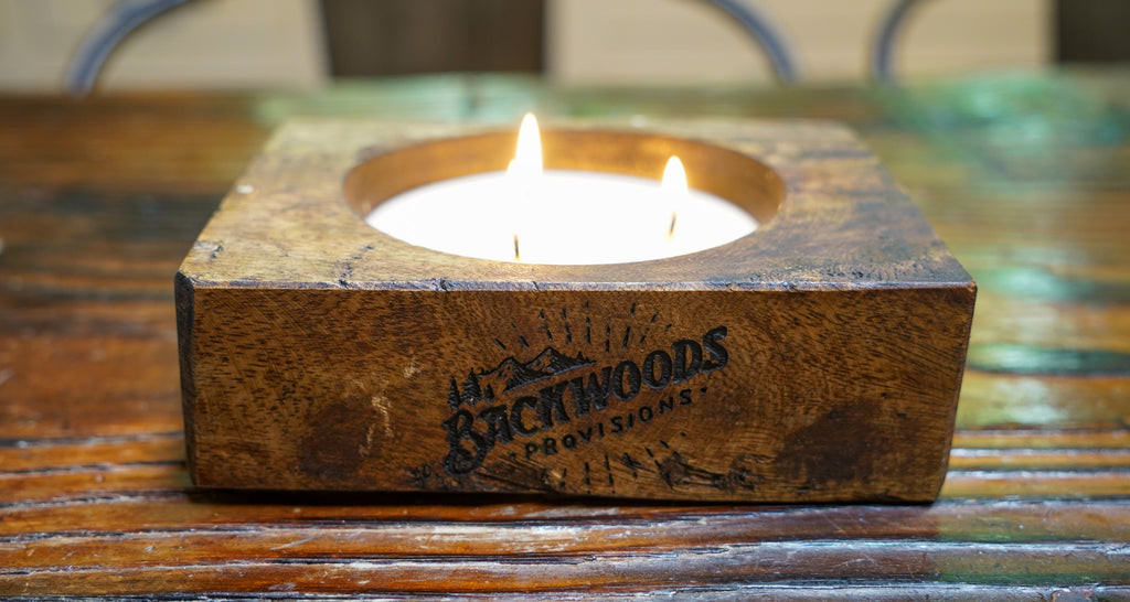 Backwoods Provisions Lilac and Oak Large Wooden Candle