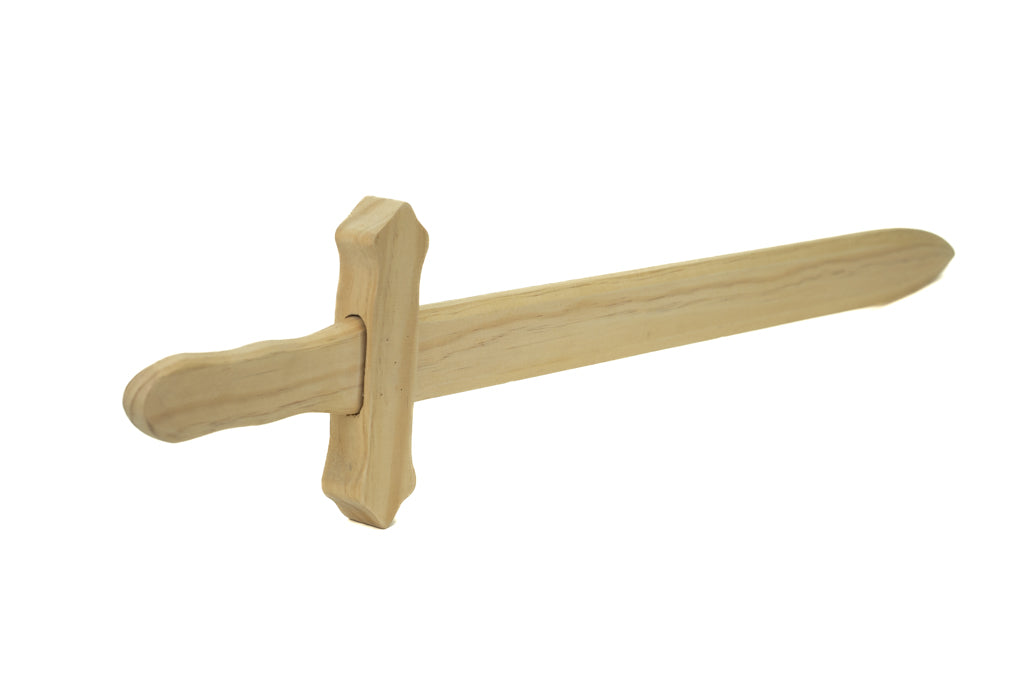 Sturdy Wooden Sword - No Finish - for DIY Paint or Stain