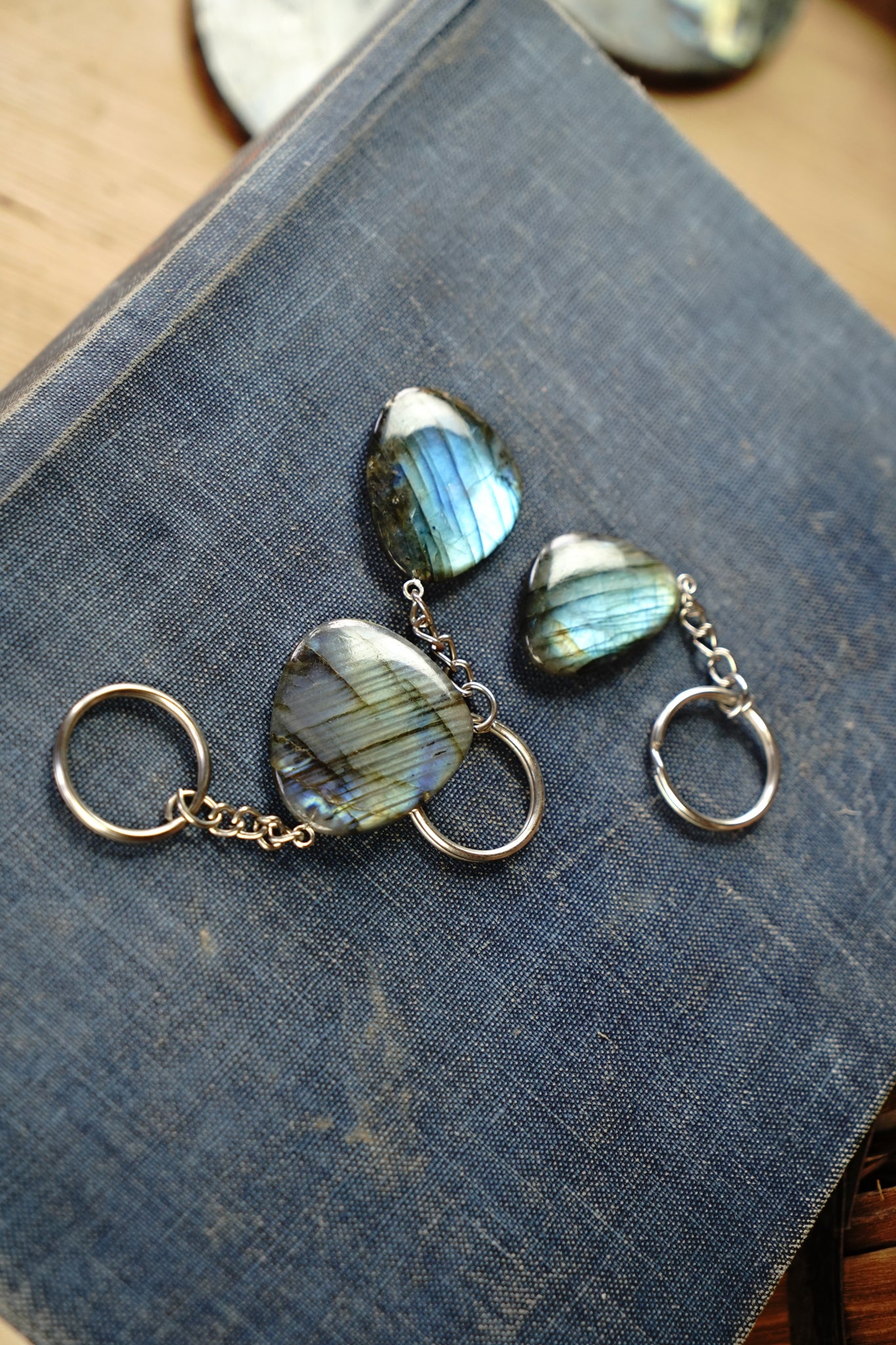 Labradorite Keychain - Size and Shape Varying
