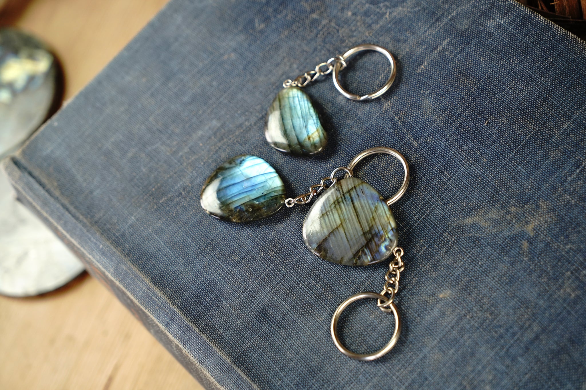 Labradorite Keychain - Size and Shape Varying