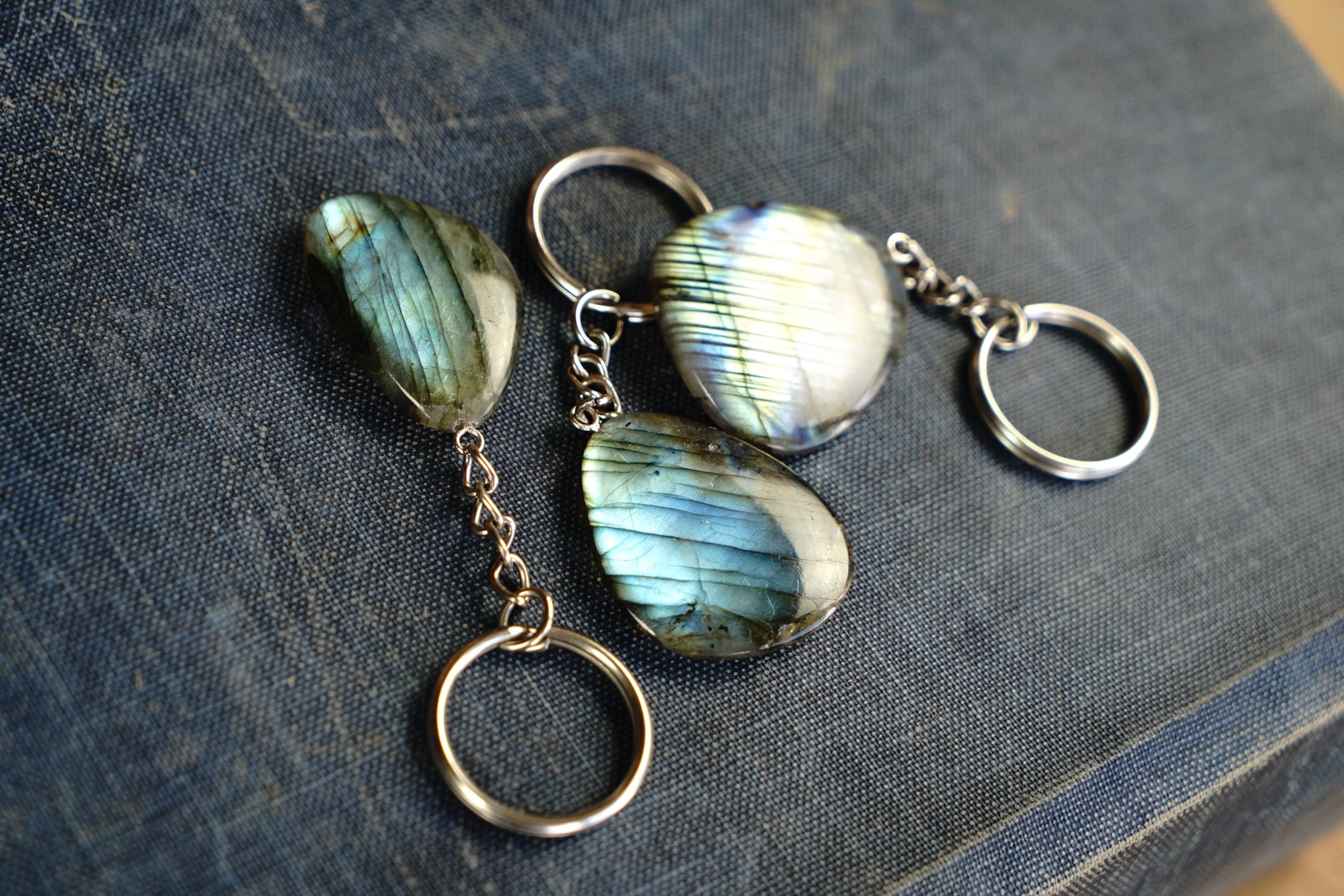 Labradorite Keychain - Size and Shape Varying