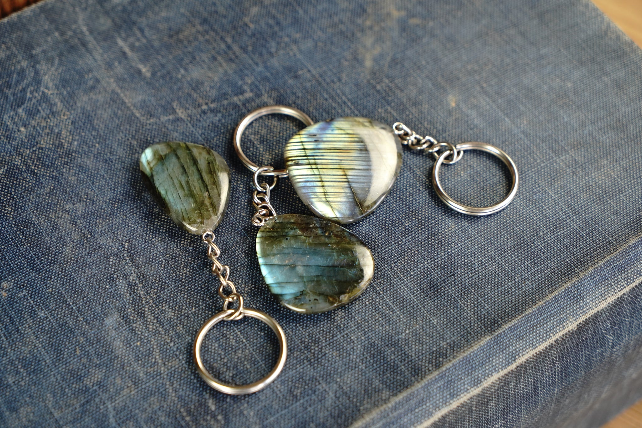 Labradorite Keychain - Size and Shape Varying