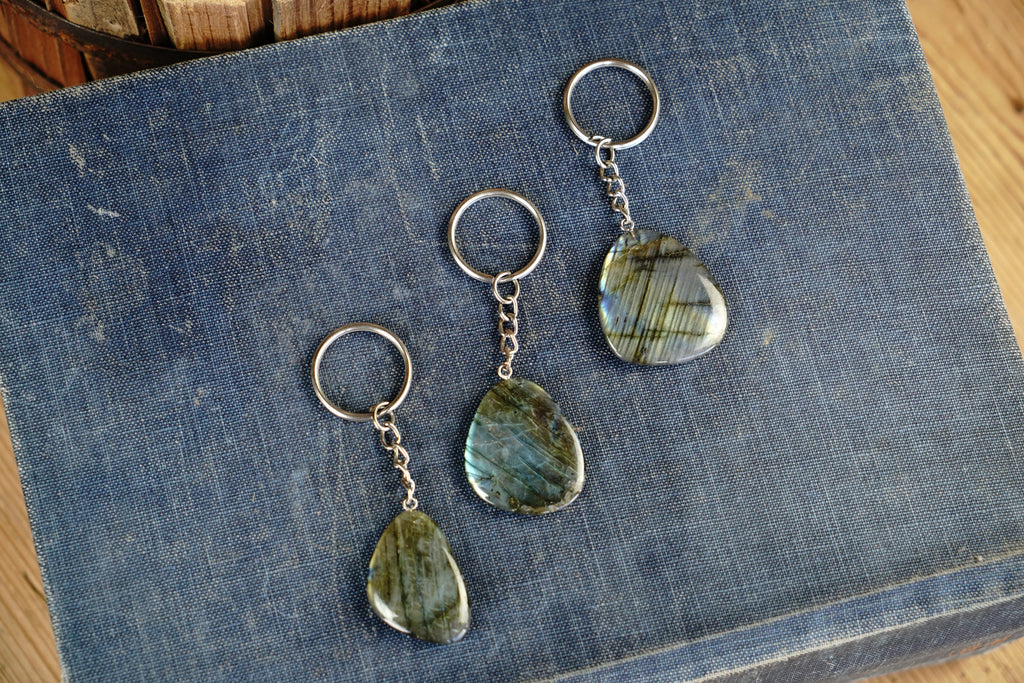 Labradorite Keychain - Size and Shape Varying