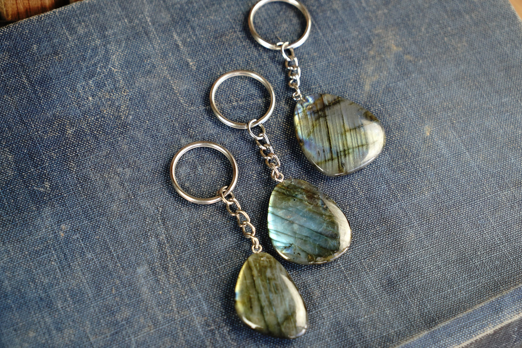 Labradorite Keychain - Size and Shape Varying