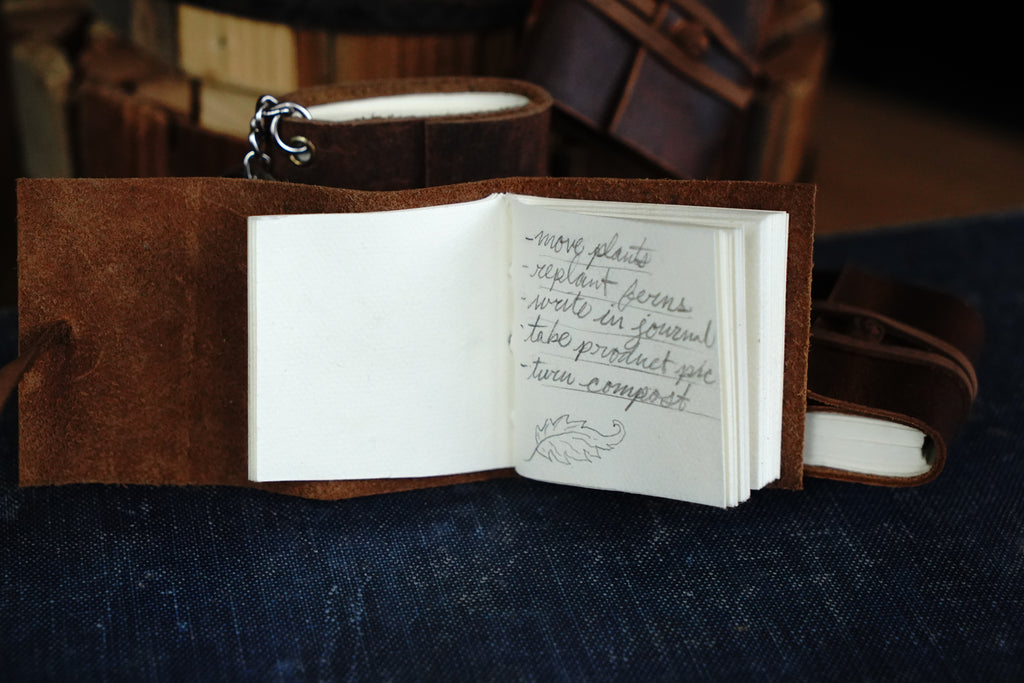 Mini Leather Journal Keychains - Set of 3