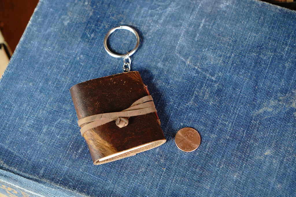 Mini Leather Journal Keychains - Set of 3