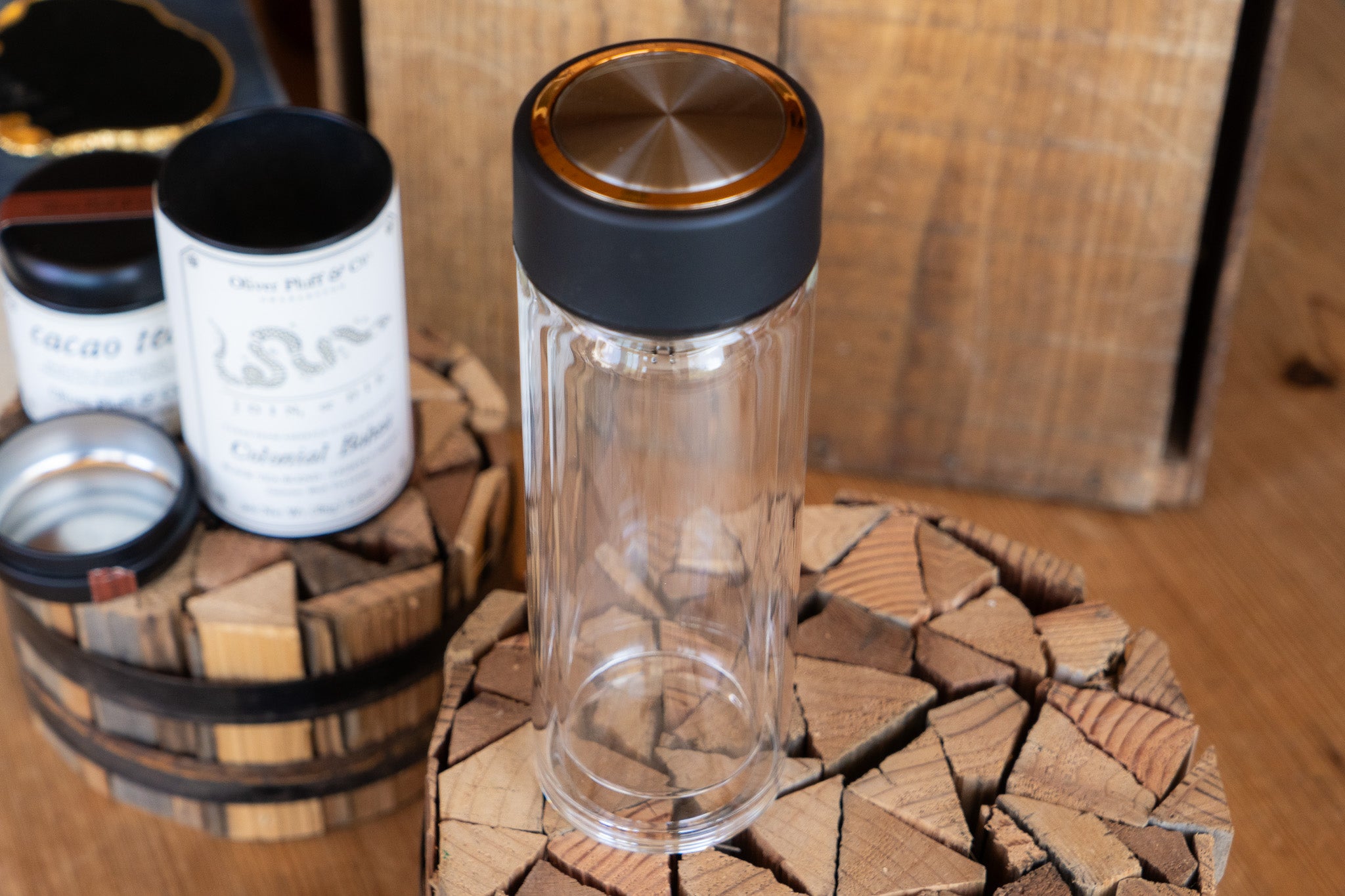 Minimalistic Built-in Tea Infuser Glass Tumbler