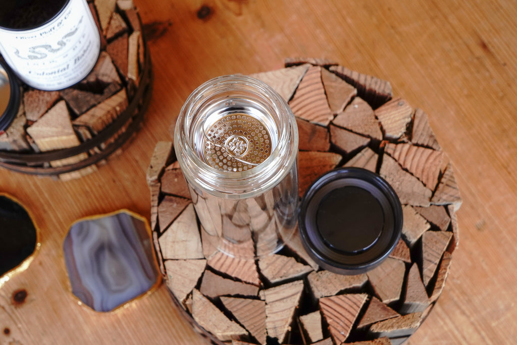 Built-in Tea Infuser Glass Tumbler