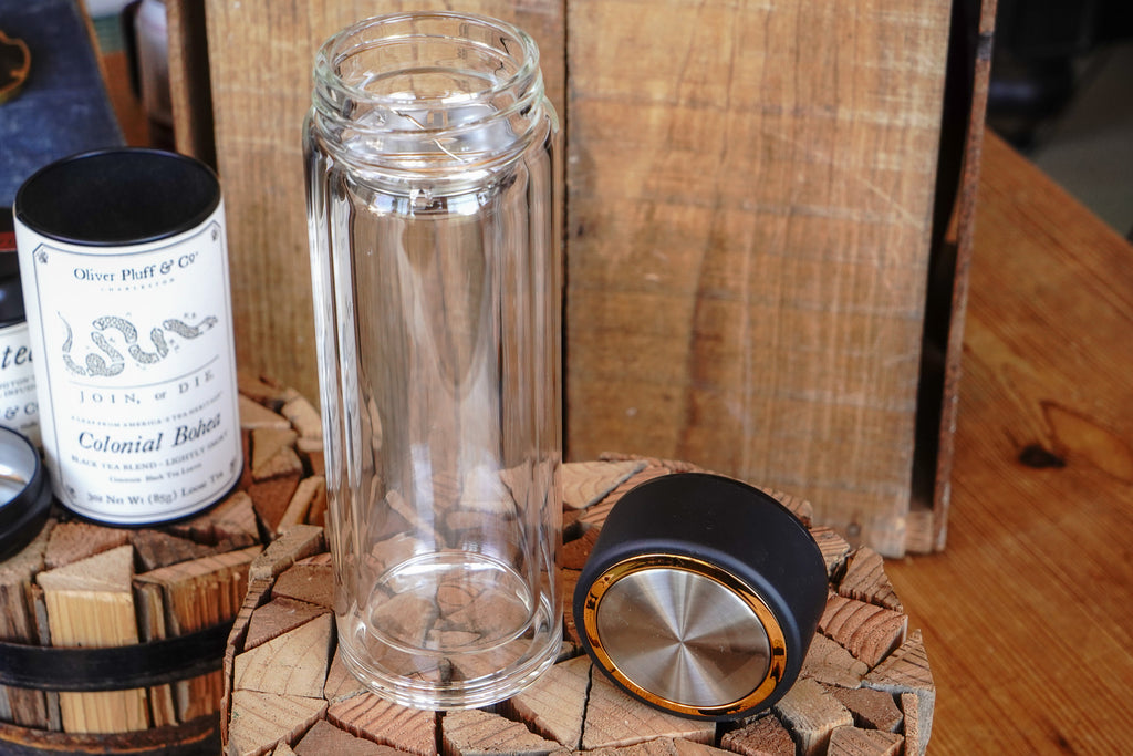 Built-in Tea Infuser Glass Tumbler