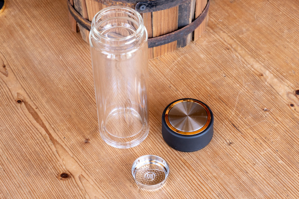 Built-in Tea Infuser Glass Tumbler