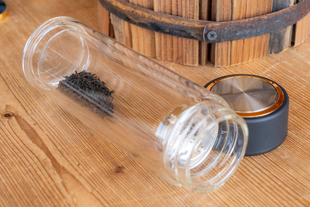 Built-in Tea Infuser Glass Tumbler