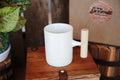 Modern White Glaze Mug With Wooden Handle