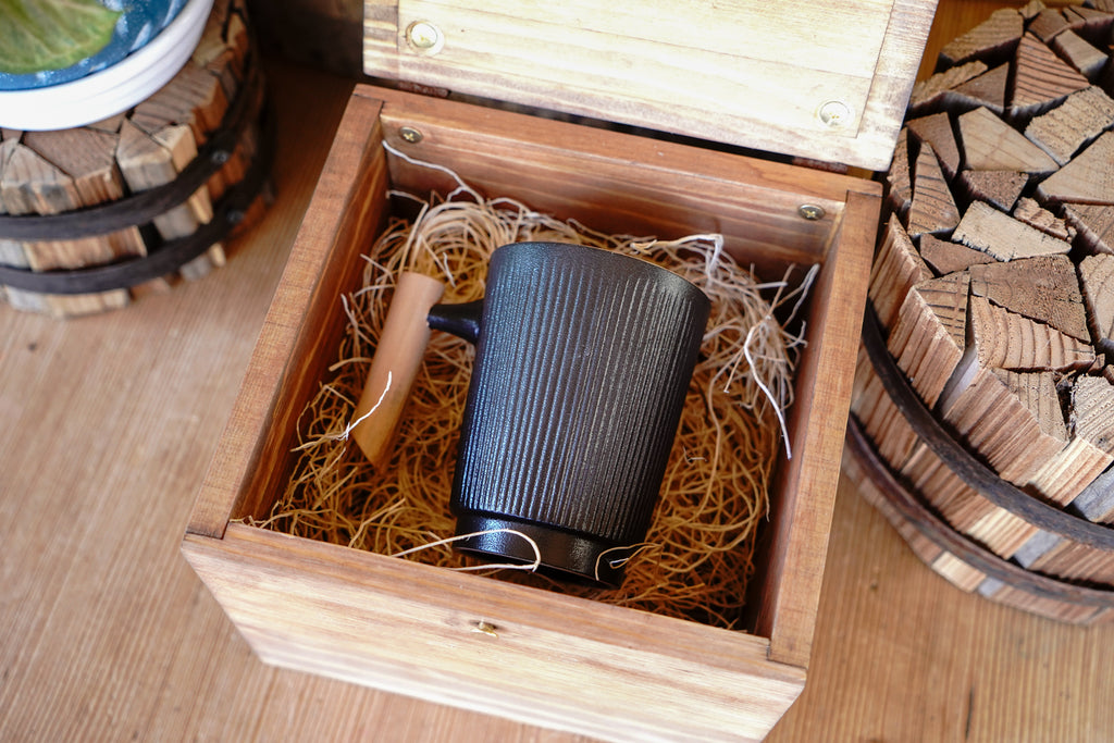 Black and Tan Stoneware Style Mug