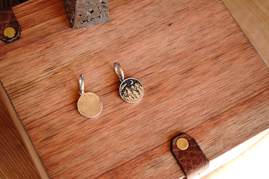 Vintage Inspired Stainless Steel Starry Mountain Drop Earrings