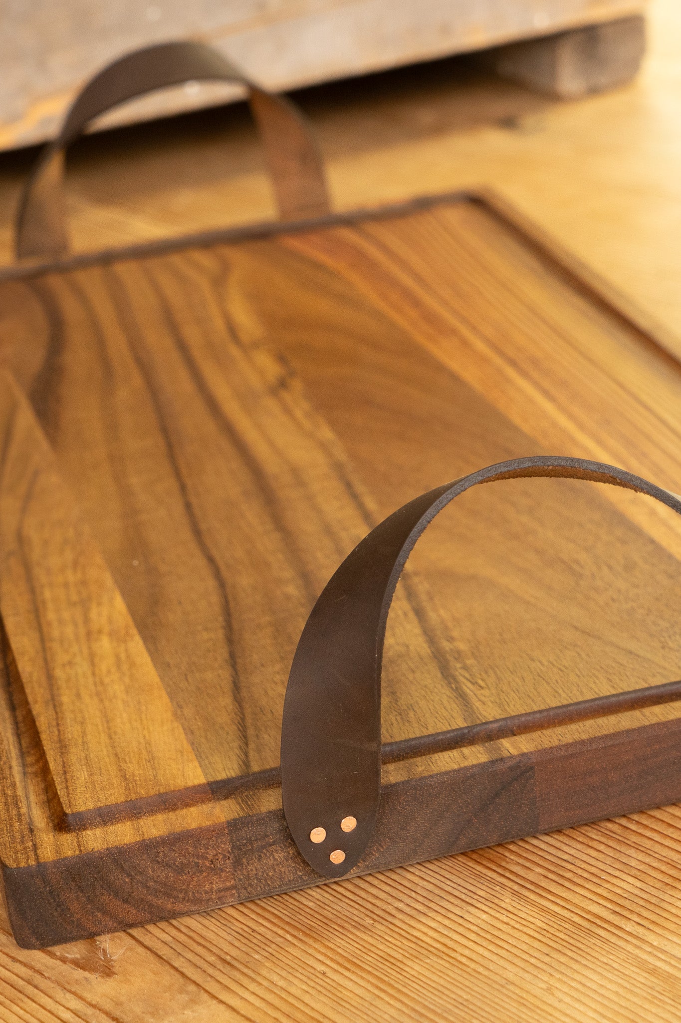 The Homestead Charcuterie Board with Leather Handles