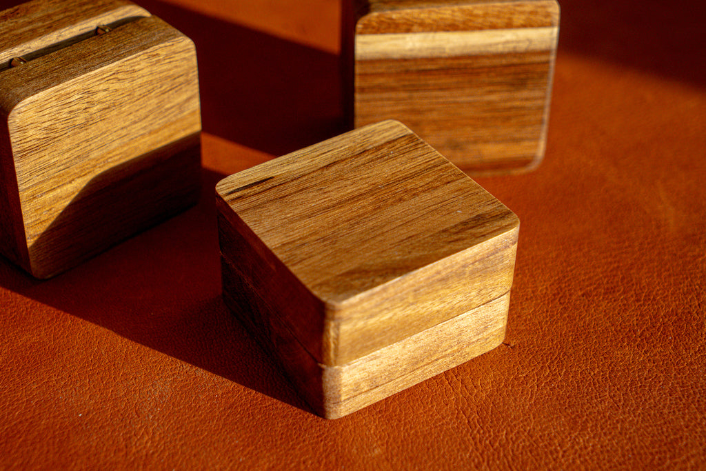 Unique Handmade Wooden Engagement Ring Box | Custom Engraving Available