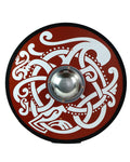 Wooden Toy Viking Shield with Real Steel Boss and Norse Knotwork Design
