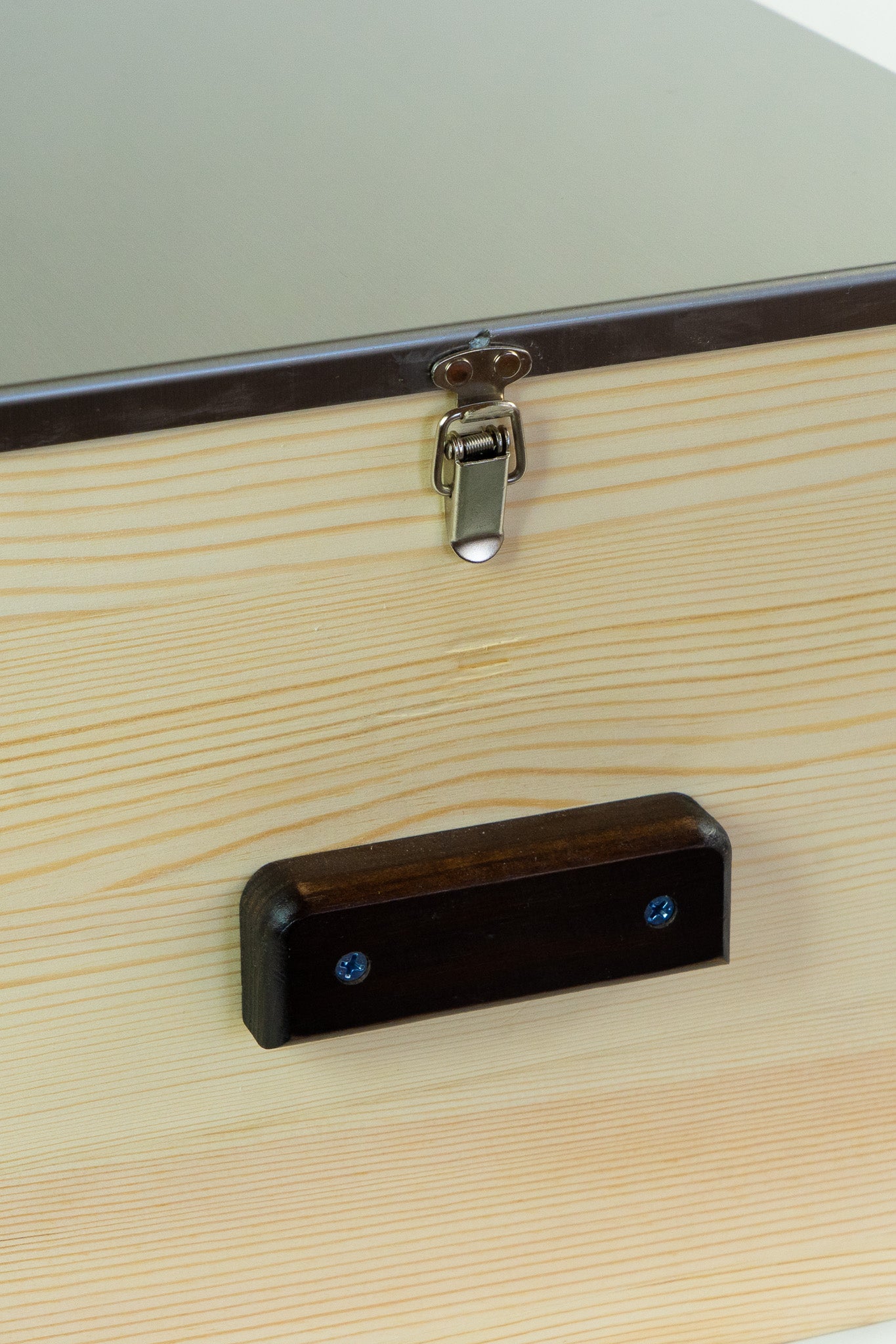 Heavy Duty Wood Storage Bankers Box with Latching Stainless Steel Lid