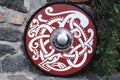 Wooden Toy Viking Shield with Real Steel Boss and Norse Knotwork Design