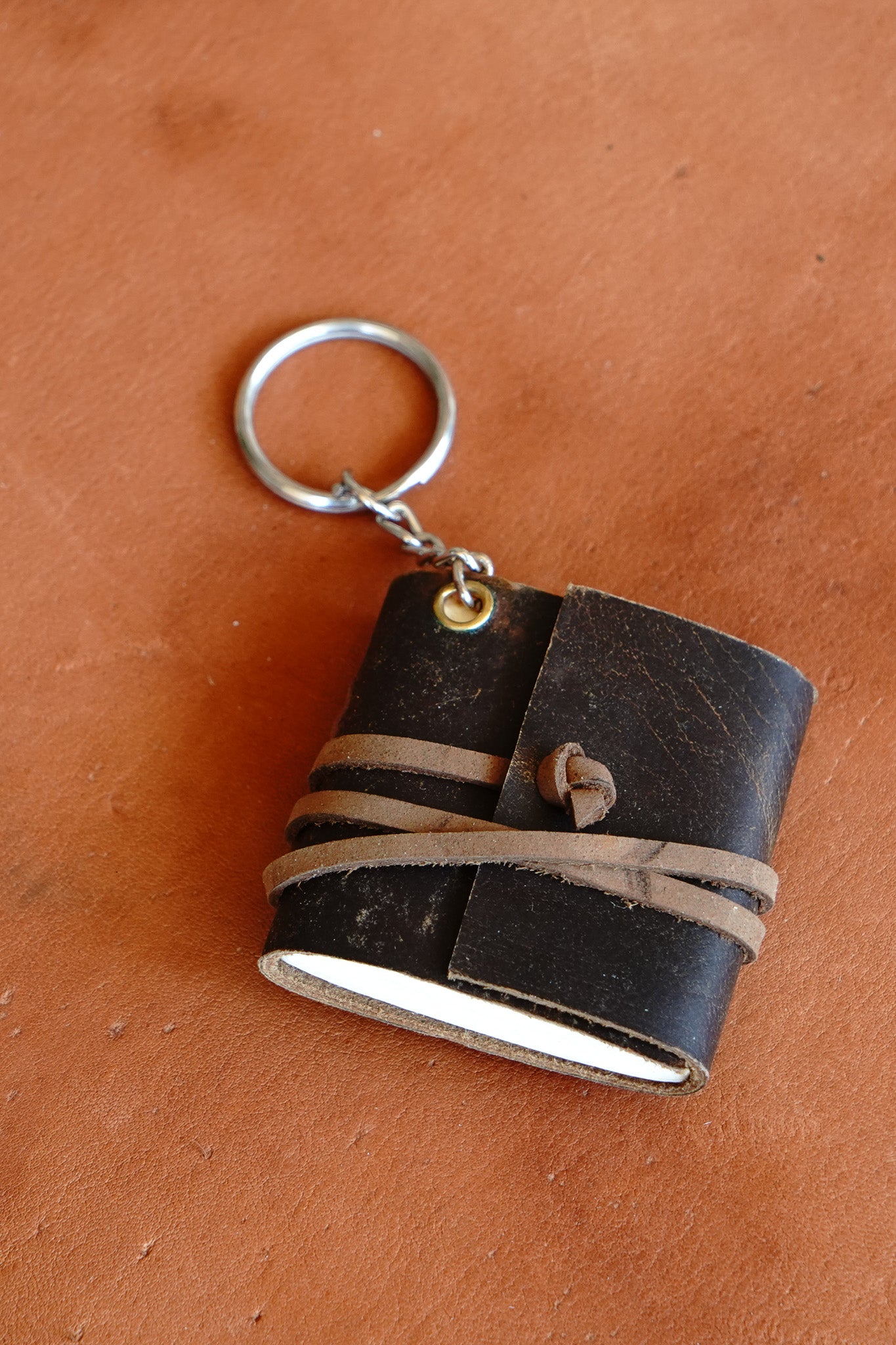 Mini Leather Journal Keychains - Set of 3