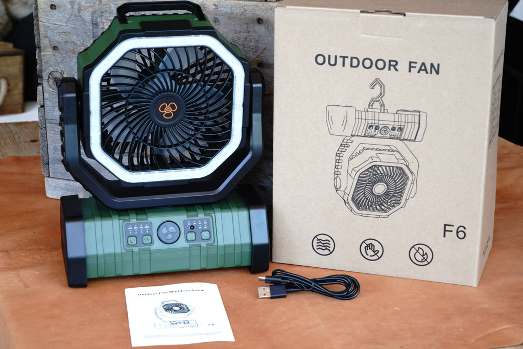 Portable Rechargeable Fan Battery Operated Camping Tent/Table/Hanging Fan